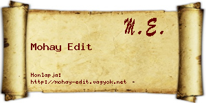Mohay Edit névjegykártya